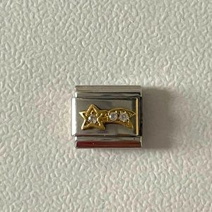 Nomination bracelet charm - shooting star gold with white diamond